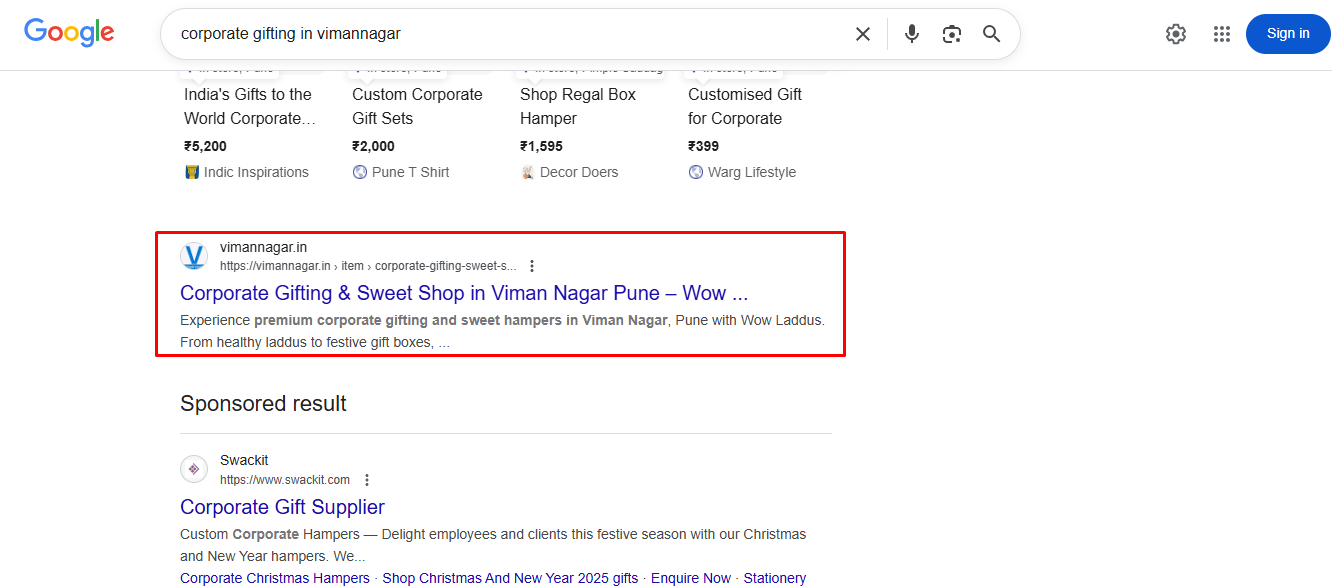 Corporate Gifting & Sweet Shop in Viman Nagar Pune